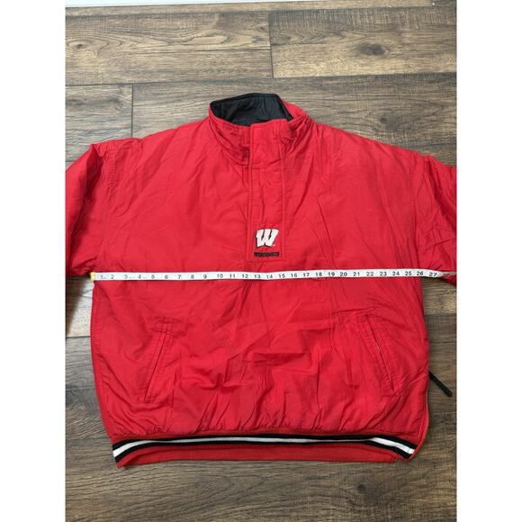Vintage Wisconsin Badgers Starter Jacket Embroidered Red 1/4 Zip Size Large - Picture 6 of 7